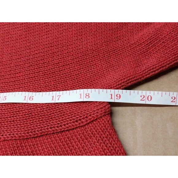 Banana Republic Brick Red Cardigan Womens Large Button 60s Style Flare Sweater - Picture 7 of 11
